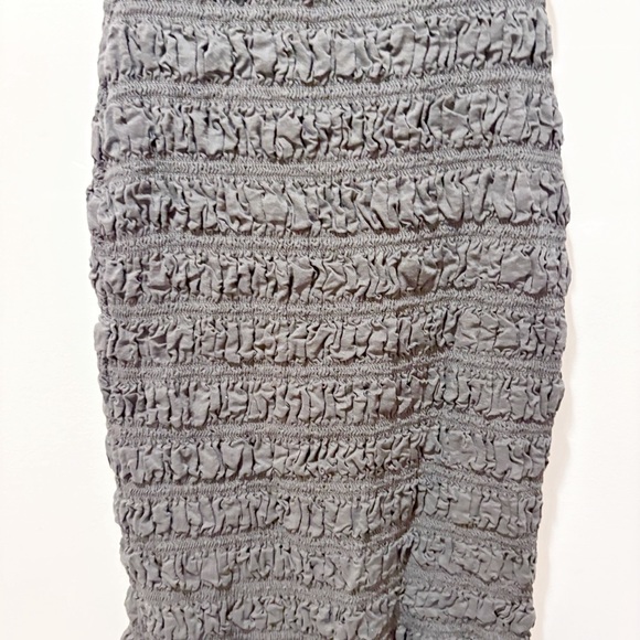 Reformation Seren Dress Black Size 4 Midi Square Neck Shirring Ruffled Hem Small - Picture 9 of 16